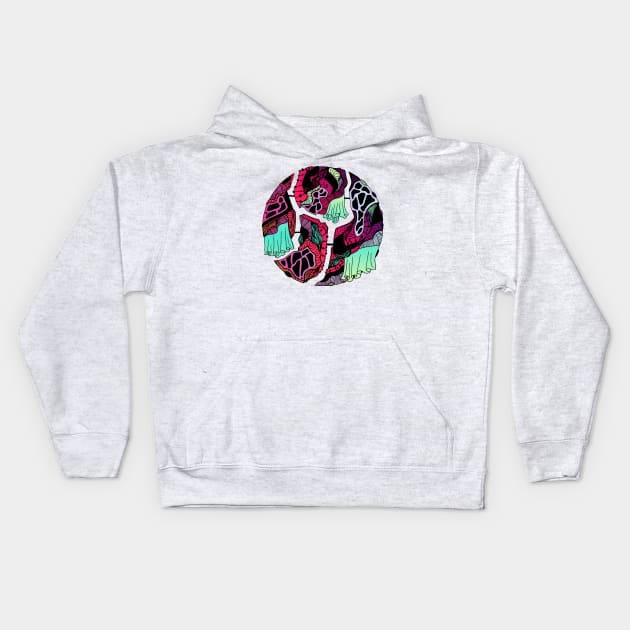 Blue Red Blend Circle of Connection Kids Hoodie by kenallouis